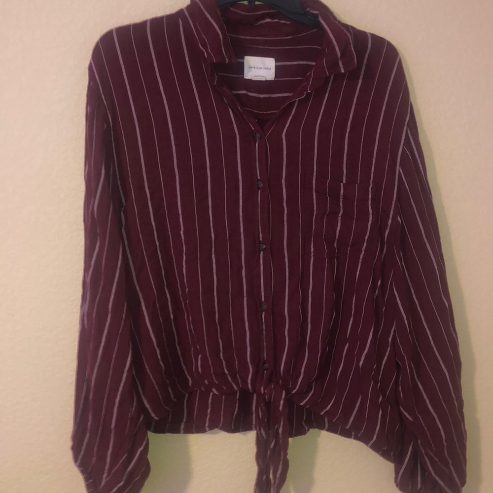 maroon top